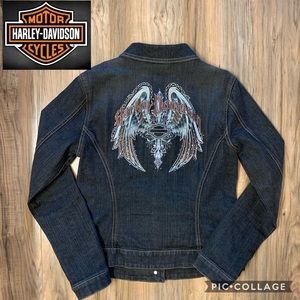 Harley-Davidson Embroidered Jean Jacket M